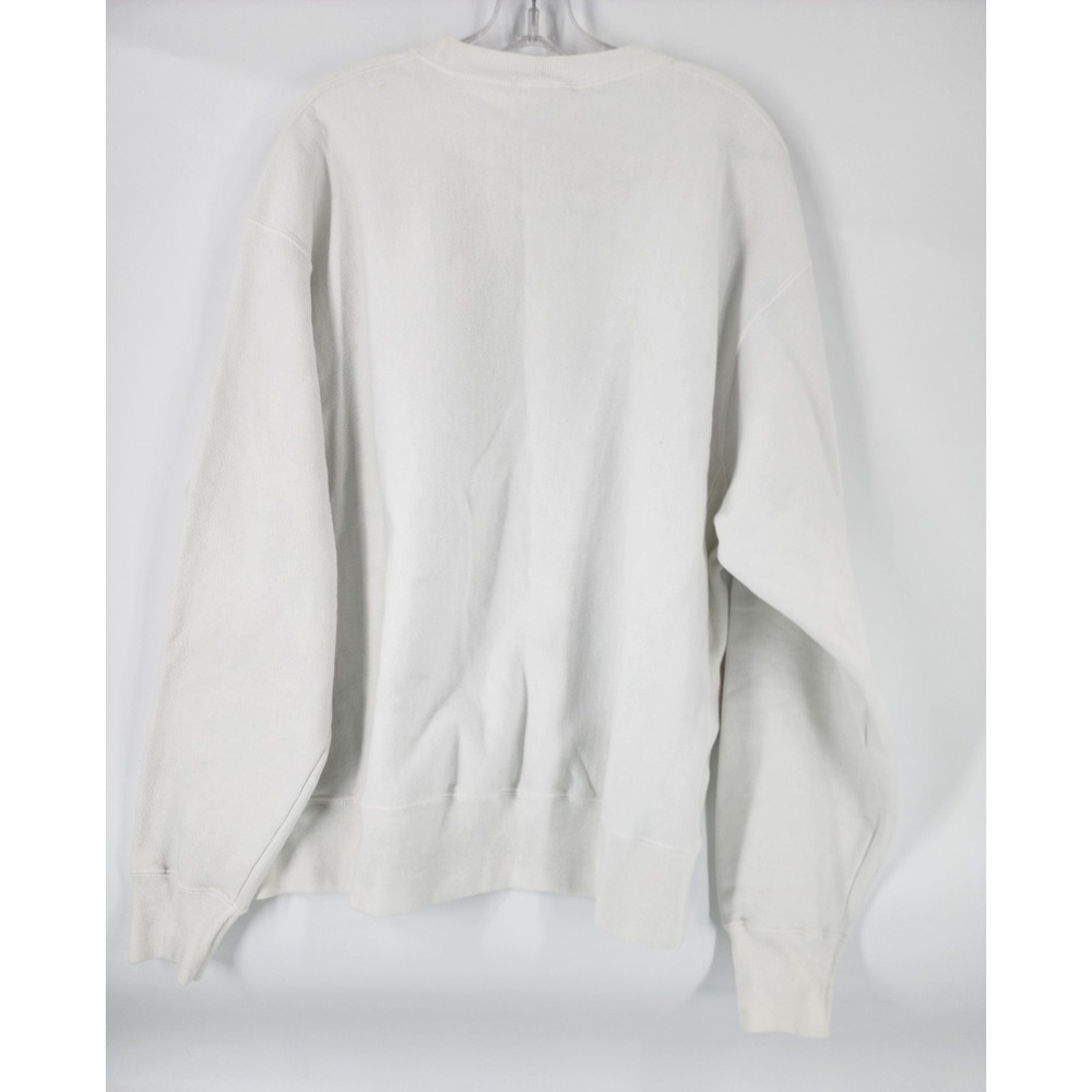 Champion Reverse Weave Crewneck Sweatshirt White Large Logo Spell Out Men's - Picture 2 of 10